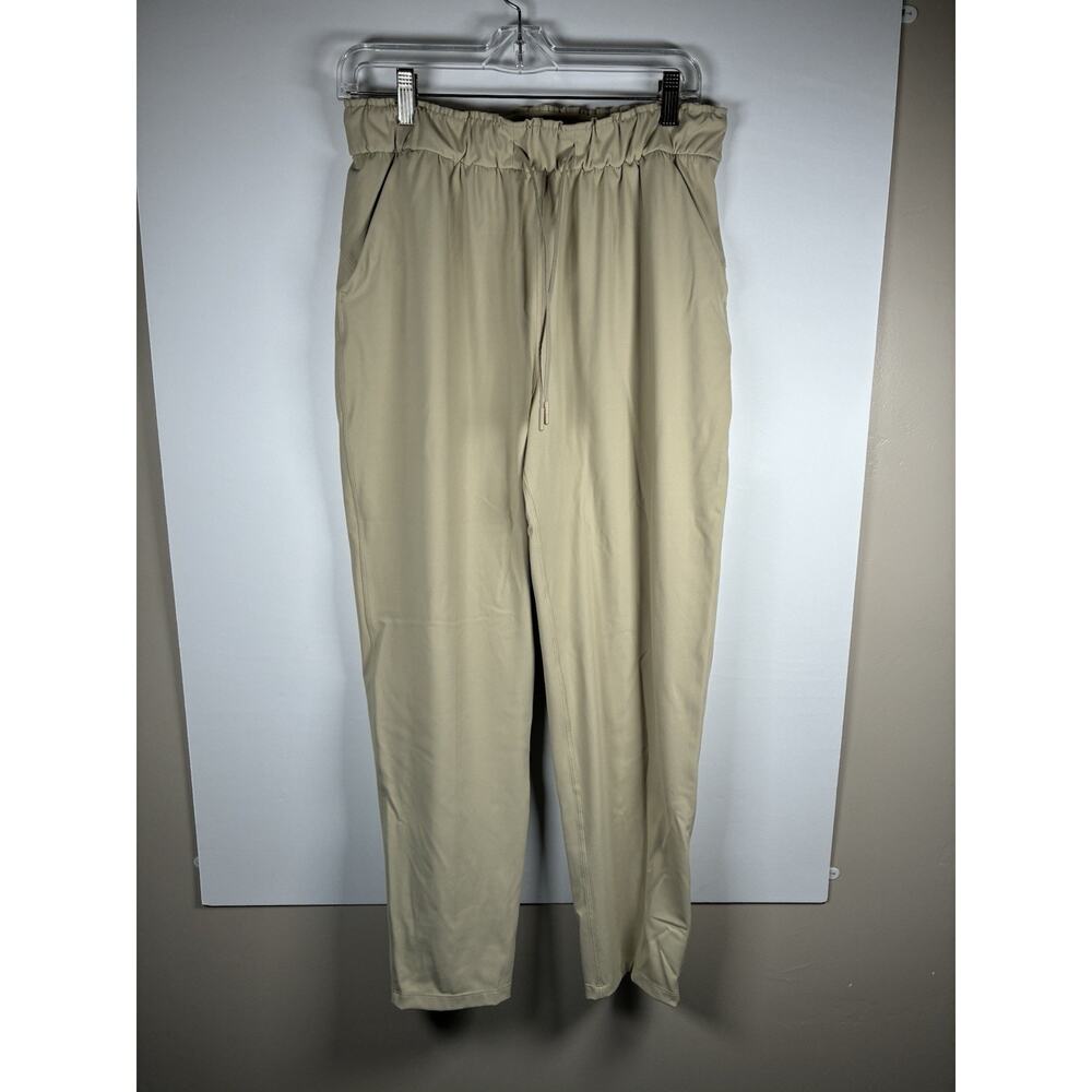 Lululemon Keep Moving Pant 7/8 High Rise Size 8 Taupe Drawstring Waist W5CZES